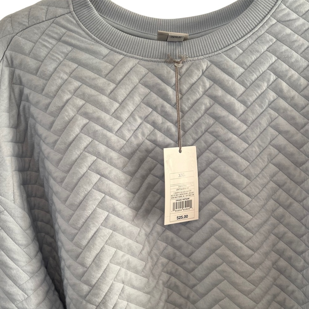 A new day Quilted Crewneck sweatshirt - light blue - Picture 9 of 9